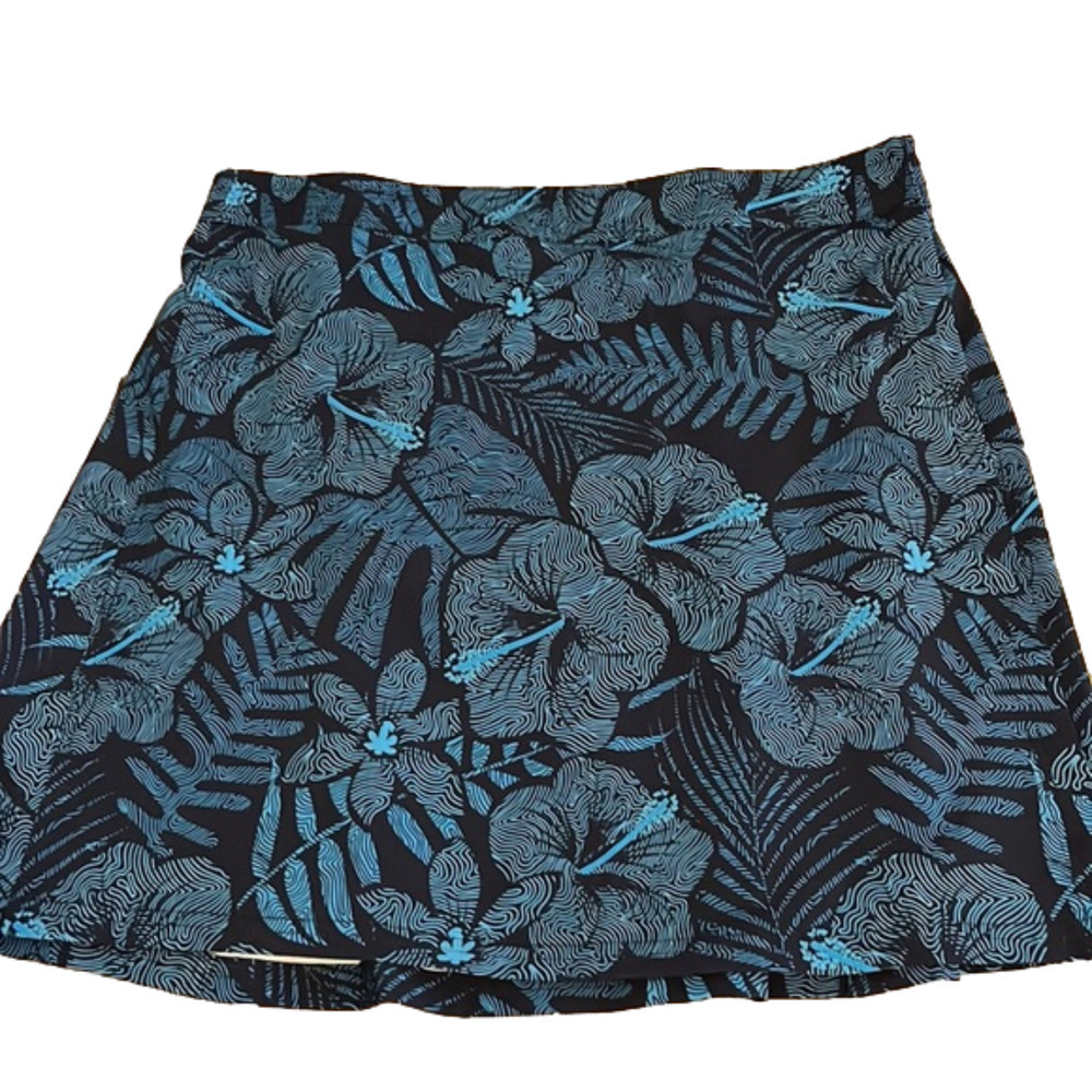RIP Skirt Hawaii Maui Moonlight floral print, Large blue/ black, #2, NWTs